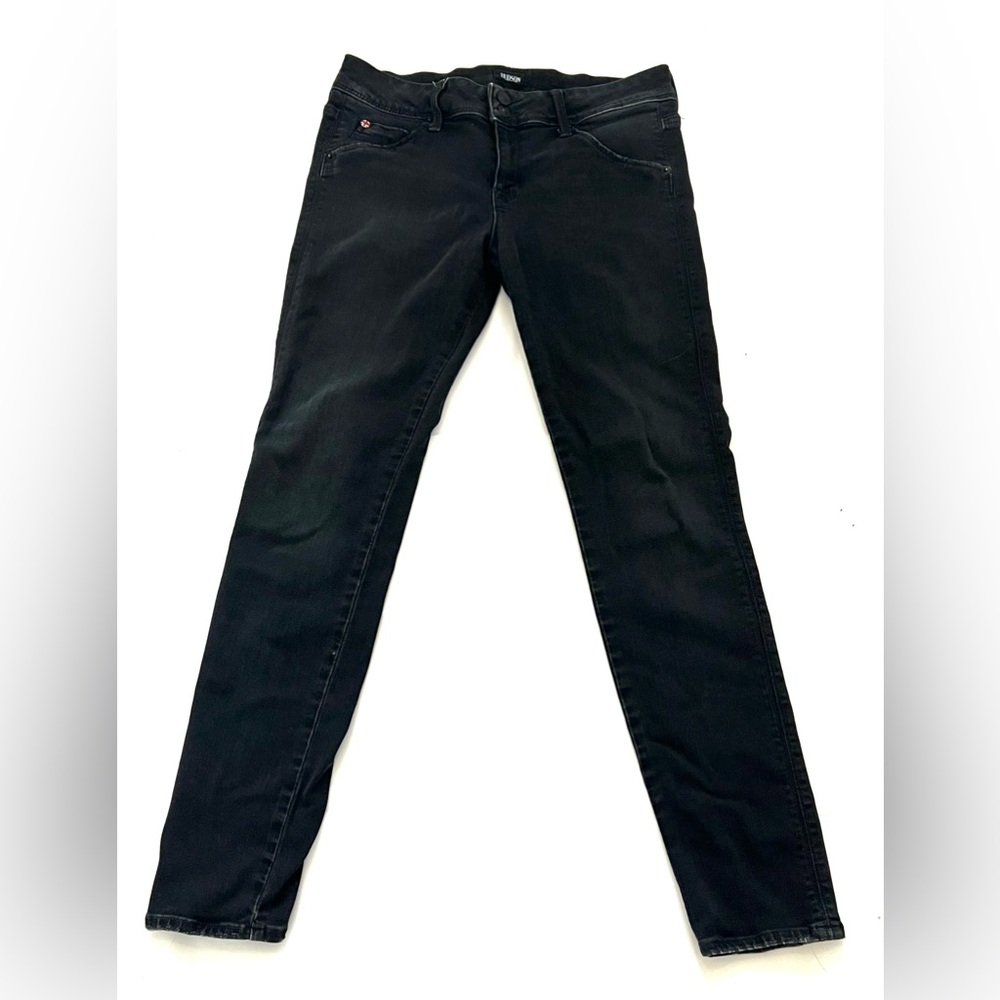 Hudson Jeans Womens 28 X 29 Black Collin Skinny Mid Rise Stretch Denim